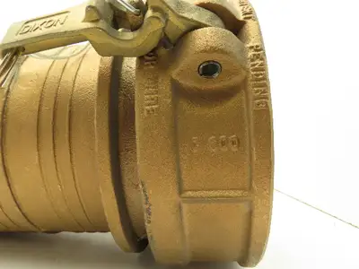 Dixon 600-C-BR Brass Camlock Cam & Groove 6" Female C Coupler x Hose Barb Shank