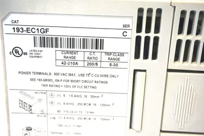 NEW ALLEN BRADLEY 193-EC1GF OVERLOAD RELAY SER.C 193EC1GF