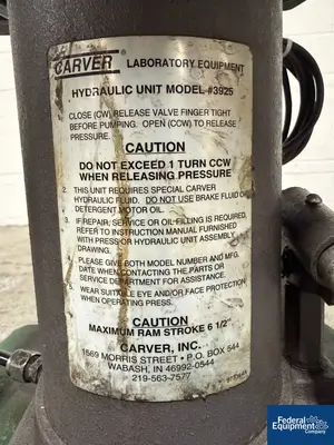 Used Carver 12 Ton Carver Platen Press, Model 4120 Hydraulic Presses Ohio US | Federal Equipment Company #1516565