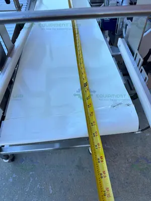 USED DORNER STAINLESS STEEL CONVEYOR INSPECTION MACHINE W/ OPTEL CONTROLLER