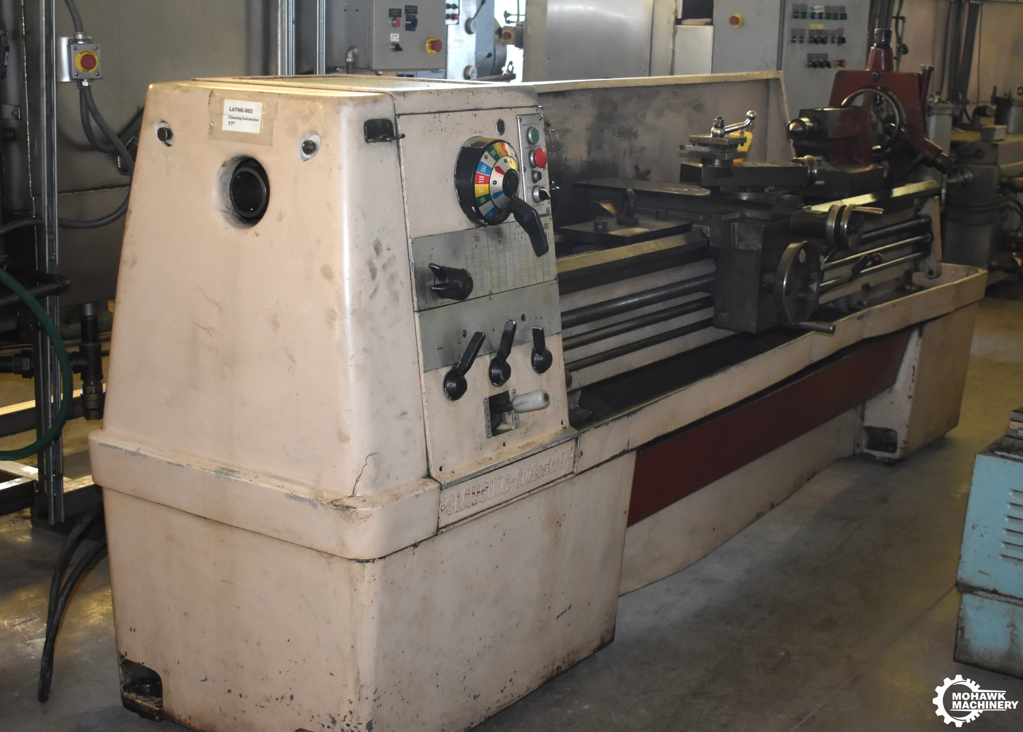 17/17.2" X 80" CLAUSING-COLCHESTER "17" ENGINE LATHE w/INCH-METRIC - (3) CHUCKS - TOOLPOST