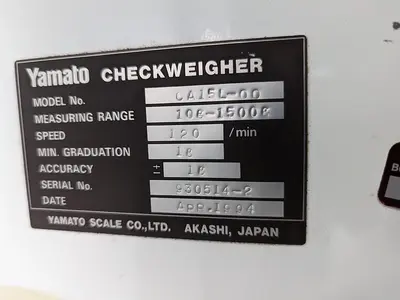 USED 1994 YAMATO SCALE CO. CA15L-00