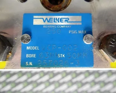 Welker WPA-40-48 Air Cylinder Shot-Pin Assy w/ WCP-002 50mmStroke 63mmBore Used