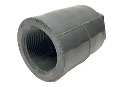 USED CELANESE 1-1/4" X 1/2" REDUCER BUSHING FLUSH STYLE PVC-I NSF 3-3/16" OAL