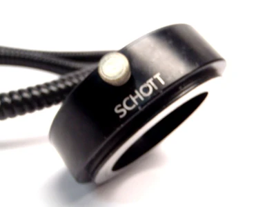 USED SCHOTT FIBER OPTIC LIGHT RING 55MM ID 32" LENGTH CABLE