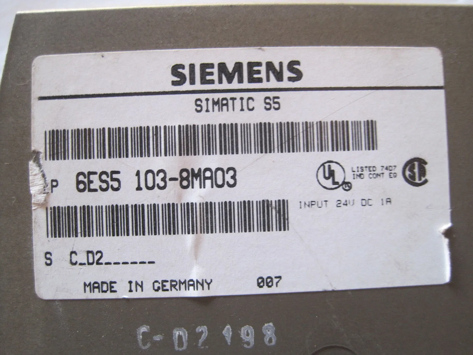 USED SIEMENS SIMATIC 6ES5-103-8MA03