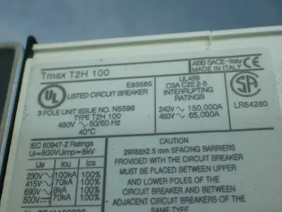 USED ABB TMAX T2H 100