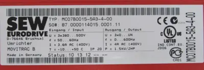 NEW SEW EURODRIVE MC07B0015-5A3-4-00 AC DRIVE 18211380 MC07B00155A3400