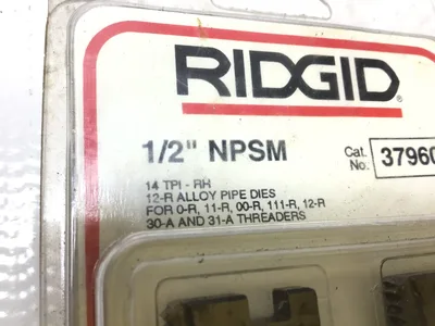 Ridgid 37960 Alloy Pipe Dies 1/2″NPSM 14 TPI-RH for 0R/11R/00R/111R/12R/30A/31A Threaders