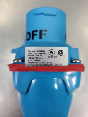 USED Marechal Meltric DSN20 20A Inlet Plug, 277/480VAC