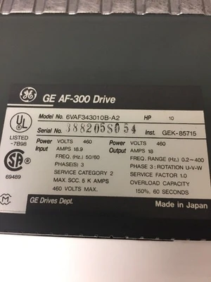 Used GENERAL ELECTRIC 6VAF343010B-A2 PLC Processors Indiana US | J&J Industrial Supply #509656