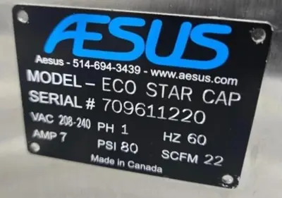 USED 2020 AESUS PACKAGING SYSTEMS ECO-STARCAP