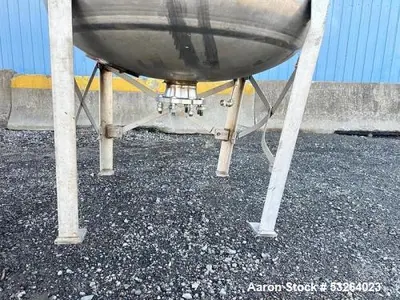 Used Fulton 1,500 Gallon Jacketed Tank – 304 SS, 150 PSI Jacket, 20 HP Falk Mixer, Flanged Outlet