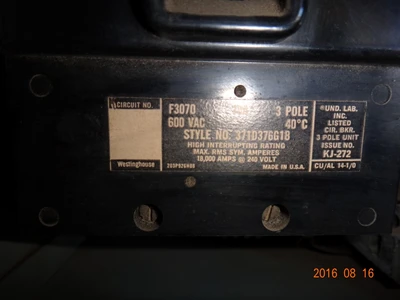Westinghouse 11-300 series Motor Control Center Buckets Size 2