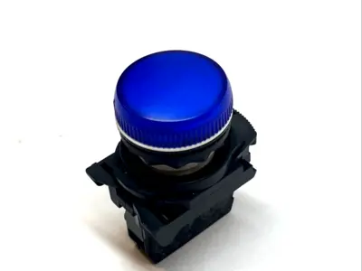USED ALLEN-BRADLEY BLUE 22MM PILOT LIGHT W/ 800F‑N5R 120V
