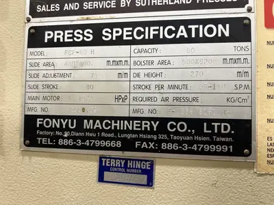 USED 2009 SUTHERLAND SUTHERLAND FCP-60 H PRESS
