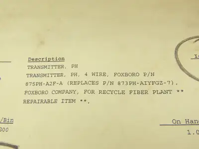 Foxboro CAPP 333187 Electrochemical Contacting Conductivity Analyzer