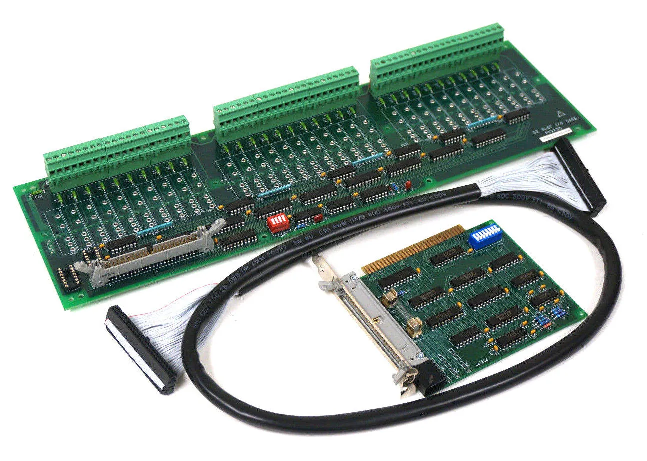 32 SLOT I/O CARD PC2733 W/ PC8197 BOARD AND CABLE