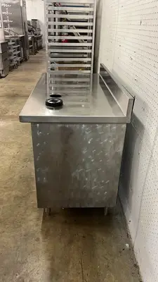 Used Falcon Restaurant Supply Used 48" x 24" Stainless Steel 2 Door Storage Cabinet Drink Station - NDTI Food Prep Tables Illinois US | Falcon Restaurant Supply #1373506
