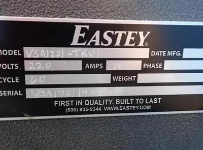 EASTEY MODEL VSA1721-TKV1 L BAR SEALER MANUFACTURED 2015