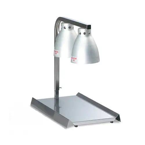 Gold Medal 5057 2 Bulb Heat Lamp w/ Adjustable Arm, Aluminum, 120v