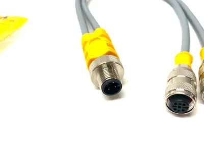 USED TURCK SPLITTER CABLE 2-BRANCH, M M12 TO 2X F M12