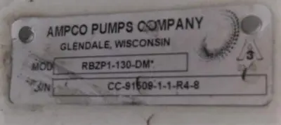 Pump, Positive, Ampco, S/st, Mdl RBZP1-130-DM, 2" In/Out #S744204