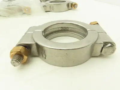 TL China 13MHP-2-304 Double Bolted Sanitary Clamp 2" Pipe High Pressure Lot of 7