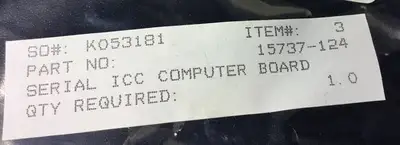 SIEMENS MOORE PRODUCTS 15737–124 BCG ICC Computer Board. 3B