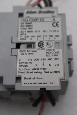 ALLEN BRADLEY 100-C09*10 SER A CONTACTOR AB STOCK K-447-A