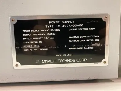 Used MIYACHI IS-427A-00-00 Welding Machinery (Other) Ohio US | Surplus Asset Holdings #1365911