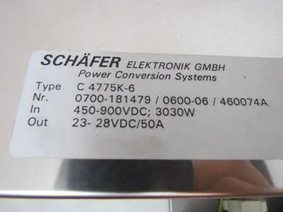 Schafer IN:450-900VDC Out:23-28V/100A DC/DC Converter 24V 2800W
