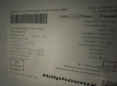 USED Hill Phoenix REAR