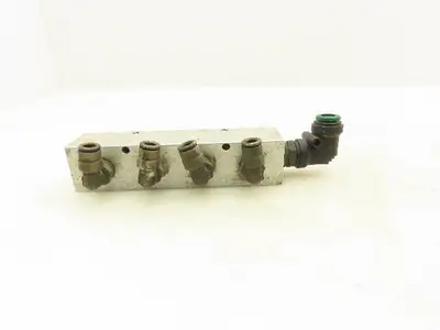 Manifold Systems Inc 4-Station Aluminum Manifold 1/4" NPT  Lot of 2