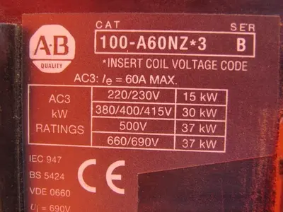 USED ALLEN BRADLEY 100-A60NZ.3 SER B