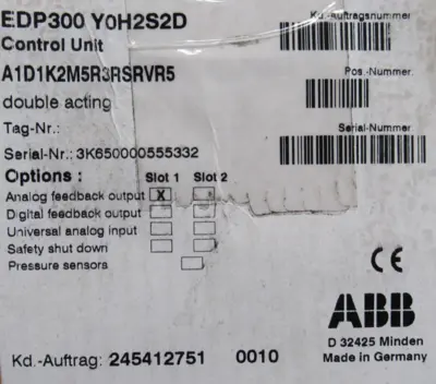 NEW ABB EDP300 POSITIONER CONTROL UNIT A1D1K2M5R3RSRVR5