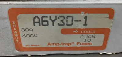 GOULD SHAWMUT FUSE A6Y30-1 30A 600V Type 1 (box of 10) 4C-18