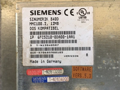 USED SIEMENS 6FC5210-0DA00-1AA1 (3)-MMC100.2, 12MB, DOS KOMPATI