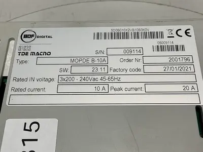 USED TDE MACNO MOPDE B-10A