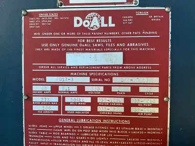 Used DOALL 60133 Vertical Band Saws Ohio US | HGR 24 #1404846