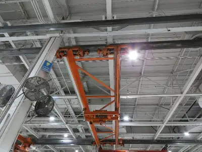 Cleveland Tramrail P&H 4 Ton Double Girder Underhung Bridge Crane 45' 10" Span