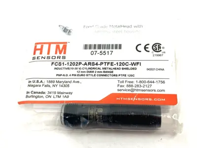 New | in-Stock HTM Sensors Cylindrical Inductive Proximity Sensor Metalhead Shielded 07-5517 Proximity Sensors Michigan US | Maverick Industrial Sales #1399944
