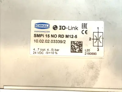 Used Schmalz Compact Vacuum Ejector, 24VDC 10.02.02.0333 Vacuum Pumps Michigan US | Maverick Industrial Sales #1395101