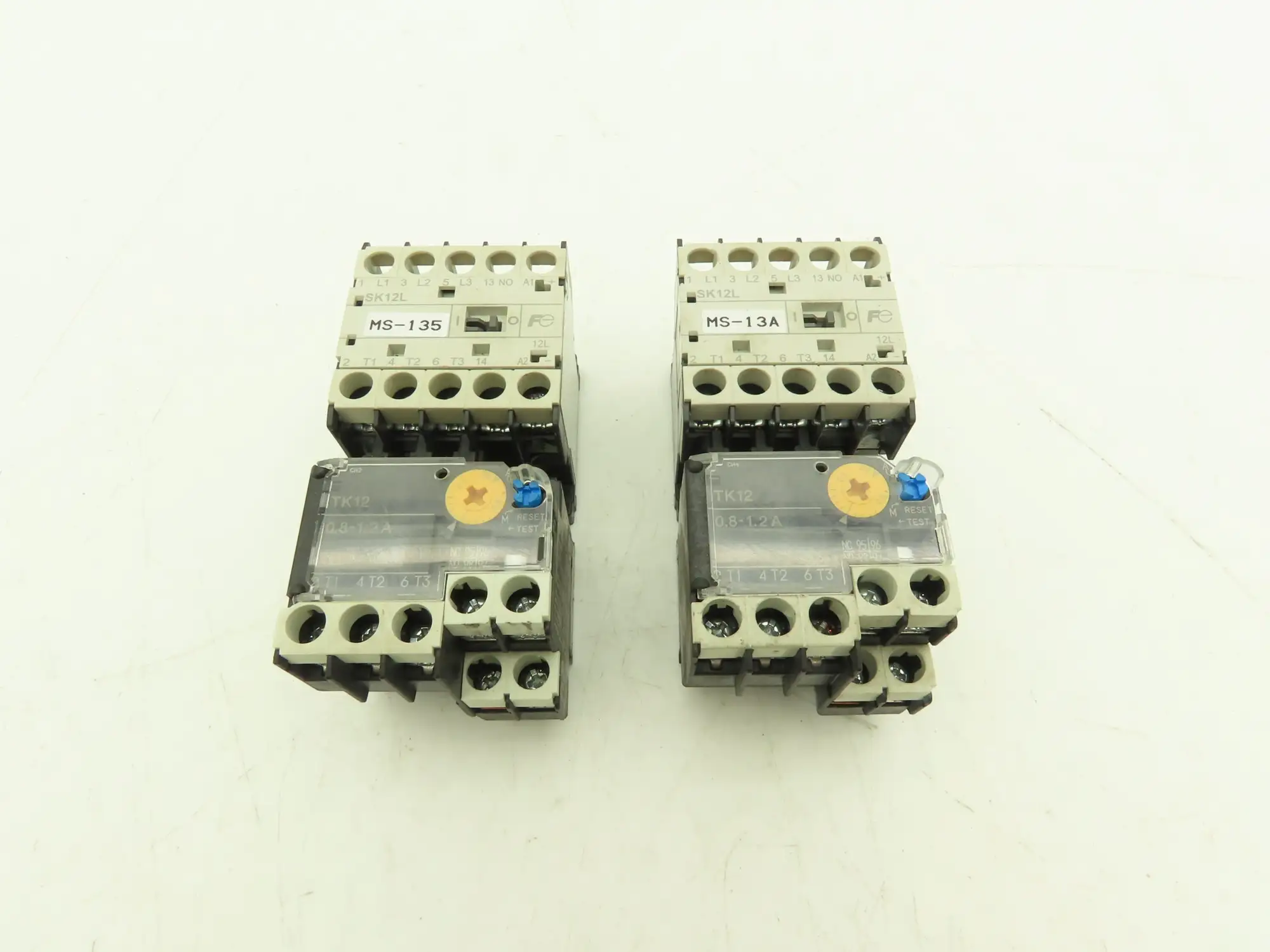 Fuji SK12L Motor Starter Contactor 5.5kW 600V & Overload 0.8-1.2A Lot of 2