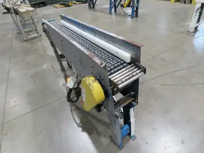New London Engineering 8"x 6' 6" Plastic Roller Belt Accumulating Conveyor 30FPM