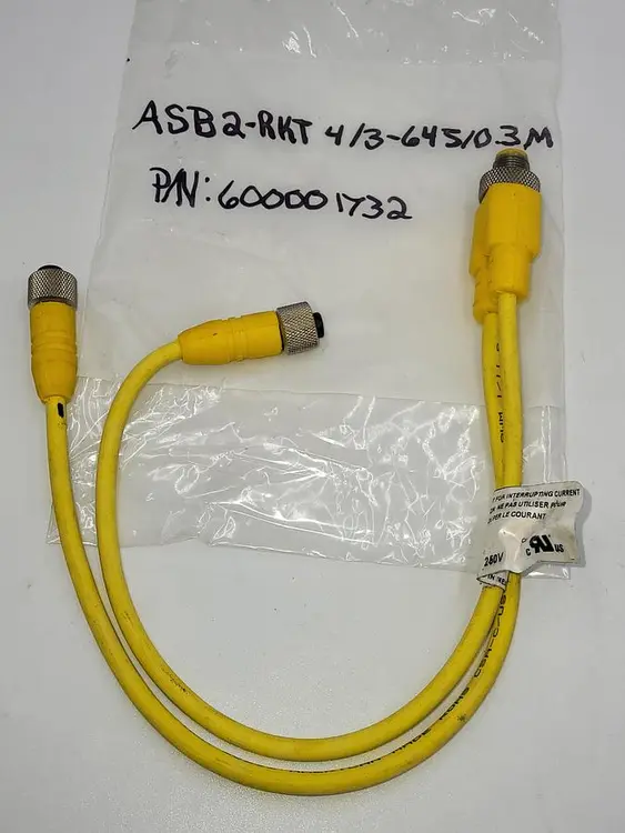 Used LUMBERG AUTOMATION LUMBERG AUTOMATION ASB 2-RKT 4-3-645/0.3M CORDSET, SPLITTER, M12 MALE TO 2 X M12 FEMALE Cable & Wire | ND Industrial Surplus #1211432
