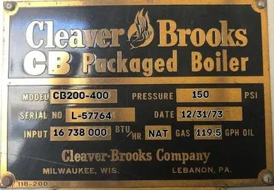 USED 1973 CLEAVER BROOKS CB200-400