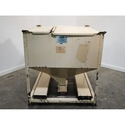 Used 30 Cu/Ft Mild Steel Portable Material Storage Bin Stackable Flo-Thru Hopper