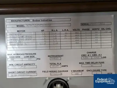 USED BUDZAR Budzar Temperature Control Unit, Model DSFW-7.56-C-FCB-S1-SP