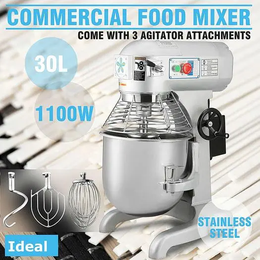 1.5Hp 30 Qt Commercial Bakery Mixer Dough Blender Food Mixer Gear Driven - BRAND